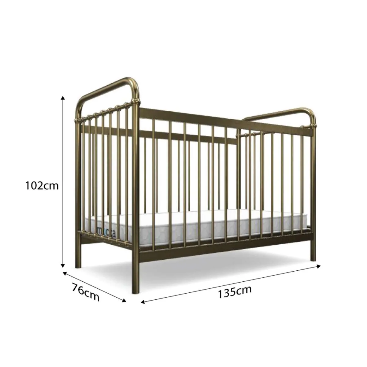 Sonata Bronze 3-in-1 Cot Conversion Bundle Mocka