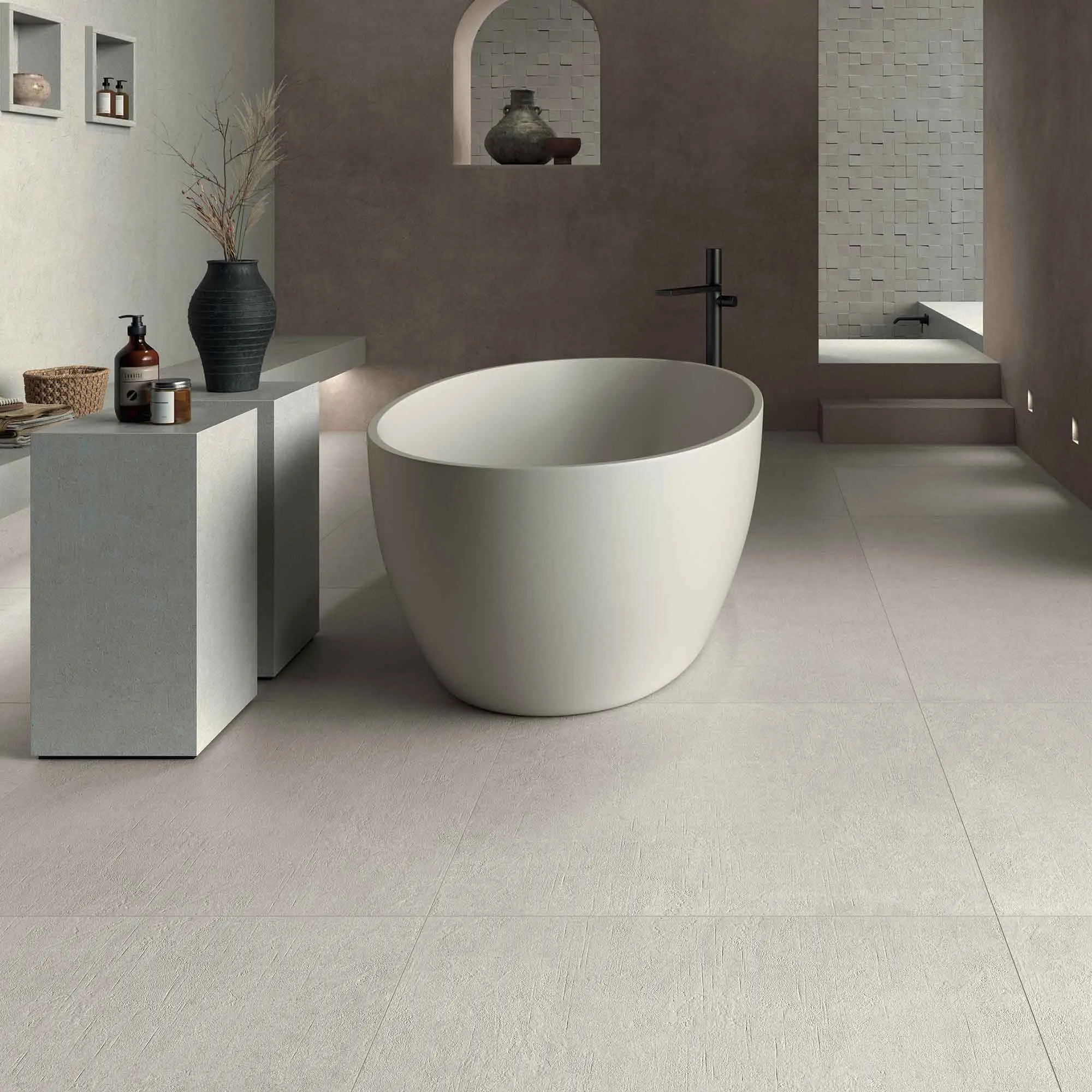 Terra Crea Calce Concrete Effect Porcelain Tile 60x120cm Matt