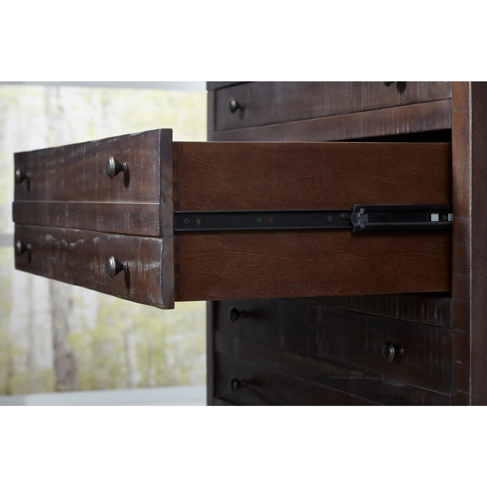 Townsend Five Drawer Solid Wood Chest in Java Modus
