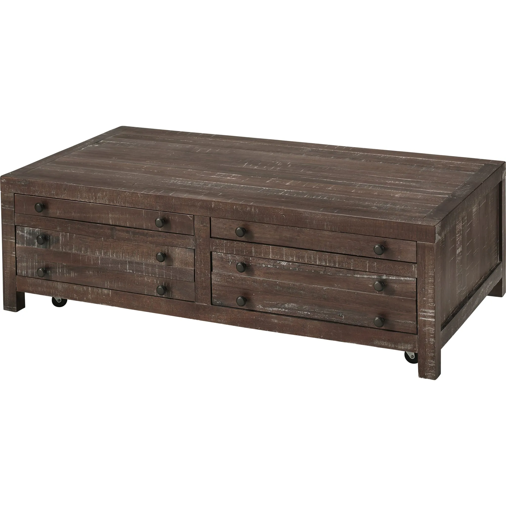 Townsend Solid Wood Castered Coffee Table in Java Modus