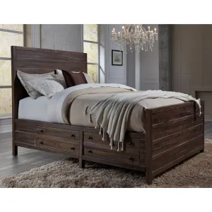 Townsend Solid Wood Storage Bed in Java Modus