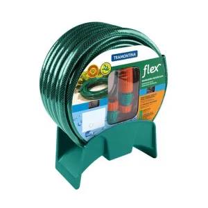 Tramontina Garden Hose 20m with Thread Connectors Hose Wall Rack