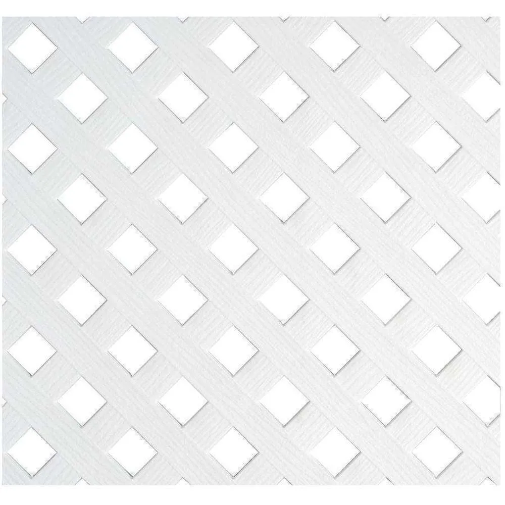 UFP Privacy Diamond PVC Lattice White 8" x 4"