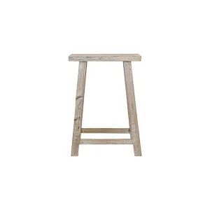 Vintage Elm Wood Square Bar Stool Zoco Home