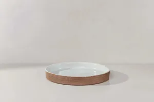 White Stoneware Plate Funky Chunky