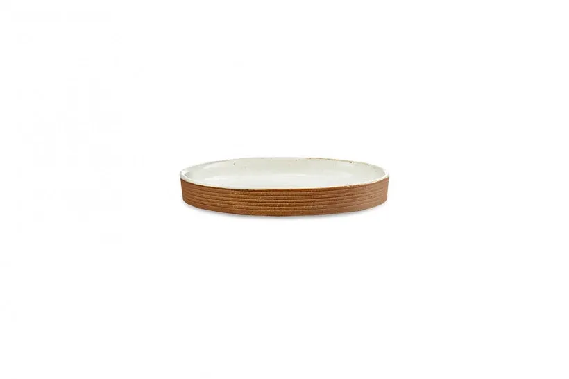 White Stoneware Plate Funky Chunky