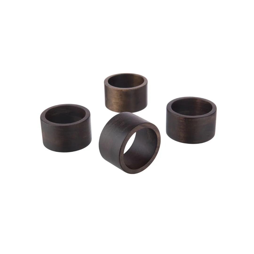 Wooden Napkin Ring Set Funky Chunky