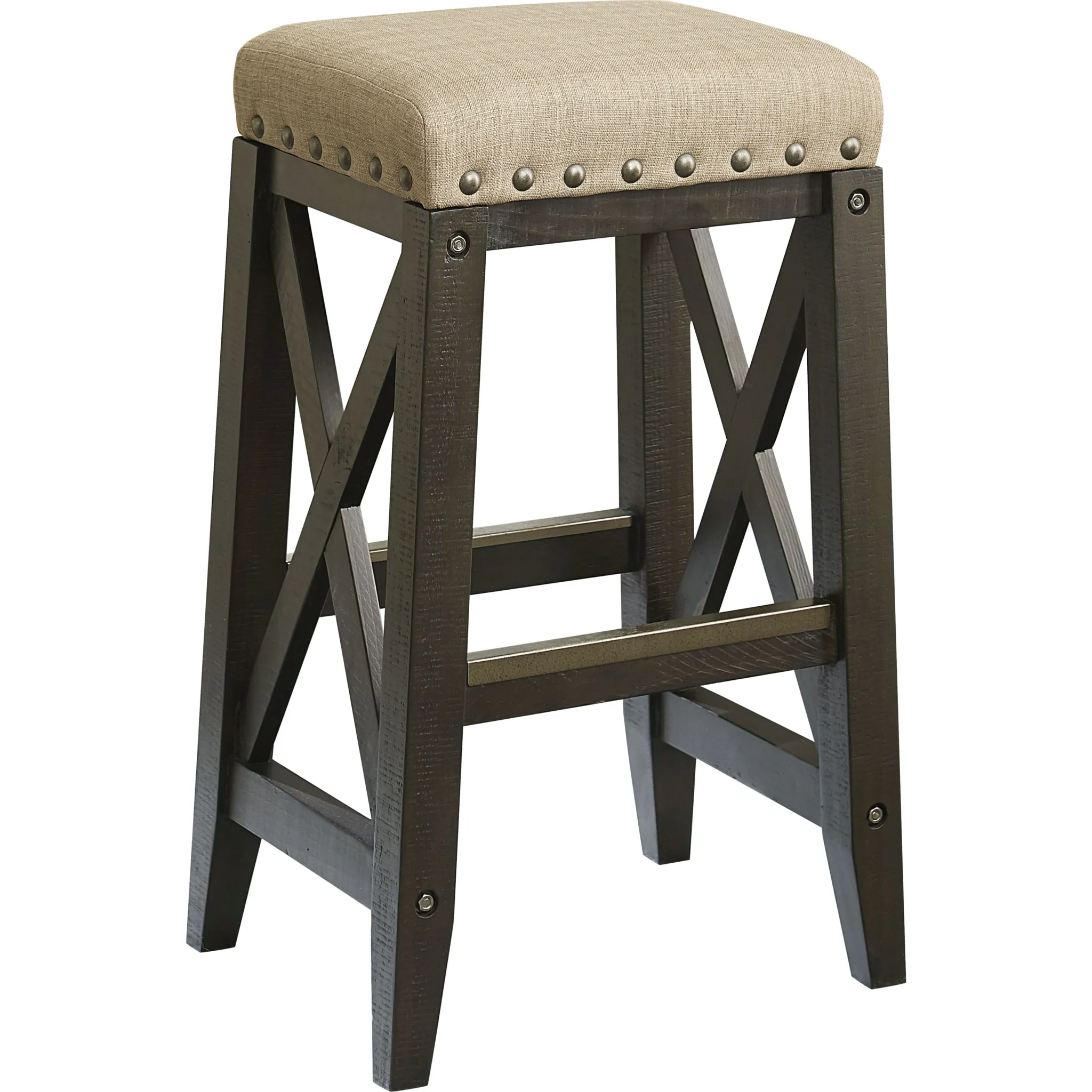 Yosemite Solid Wood Upholstered Bar Stool in Cafe Modus